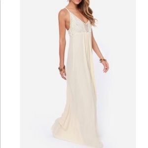 Ark & Co Hippie Hippie Chic Cream Maxi Dress